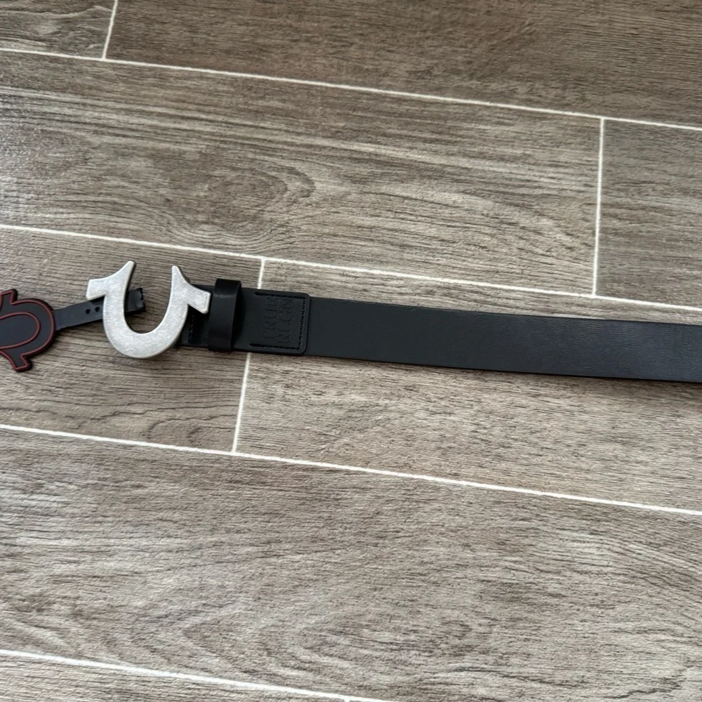 True Religion Black Belt Bag with Silver Accent
